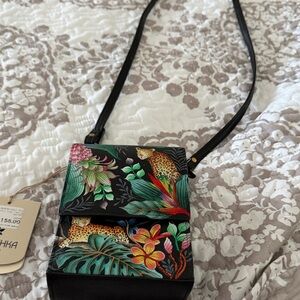 Anuschka Vibrant Wildlife Crossbody Bag